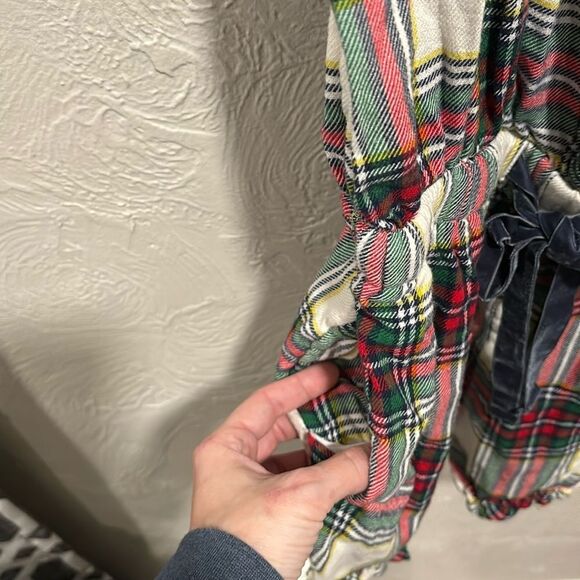 aerie womens plaid ruffle flannel romper pajama size small - Picture 2 of 5